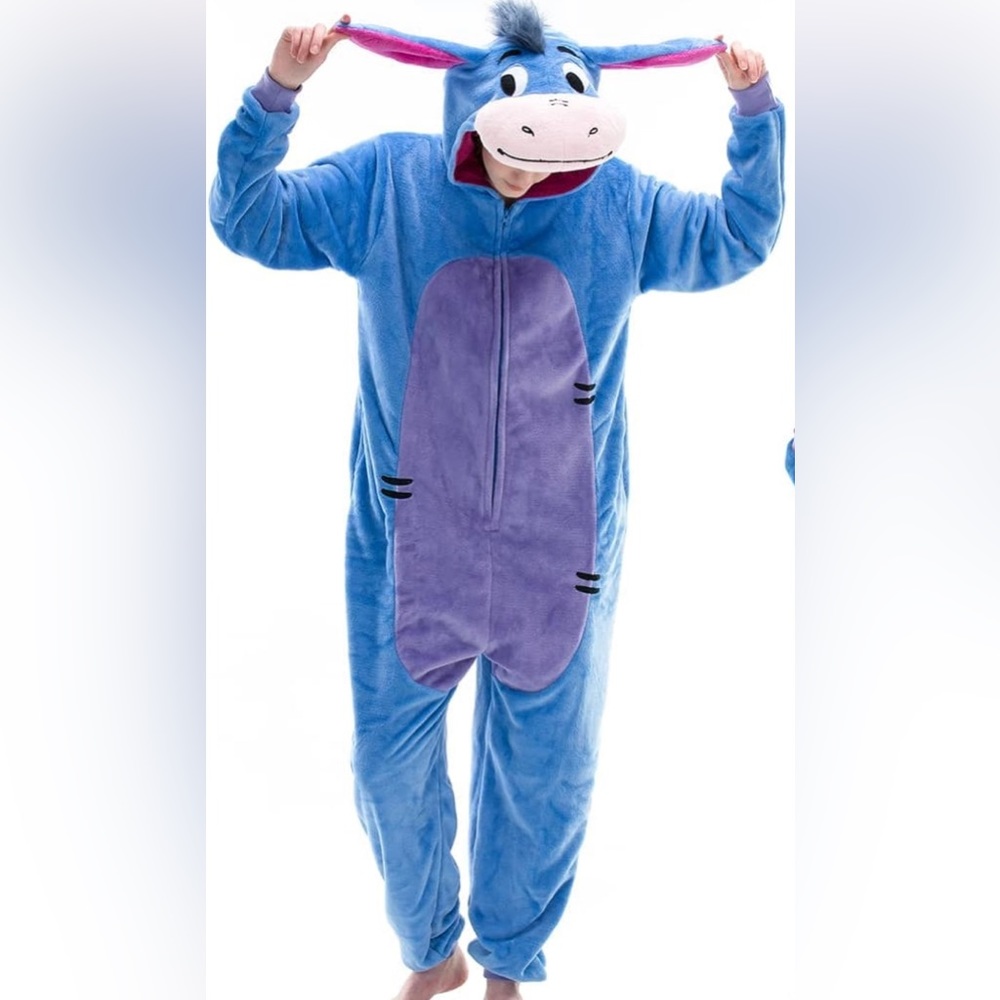 Eeyore Adult Onesie Pajamas, Cosplay Animal One Piece Halloween Costume #784